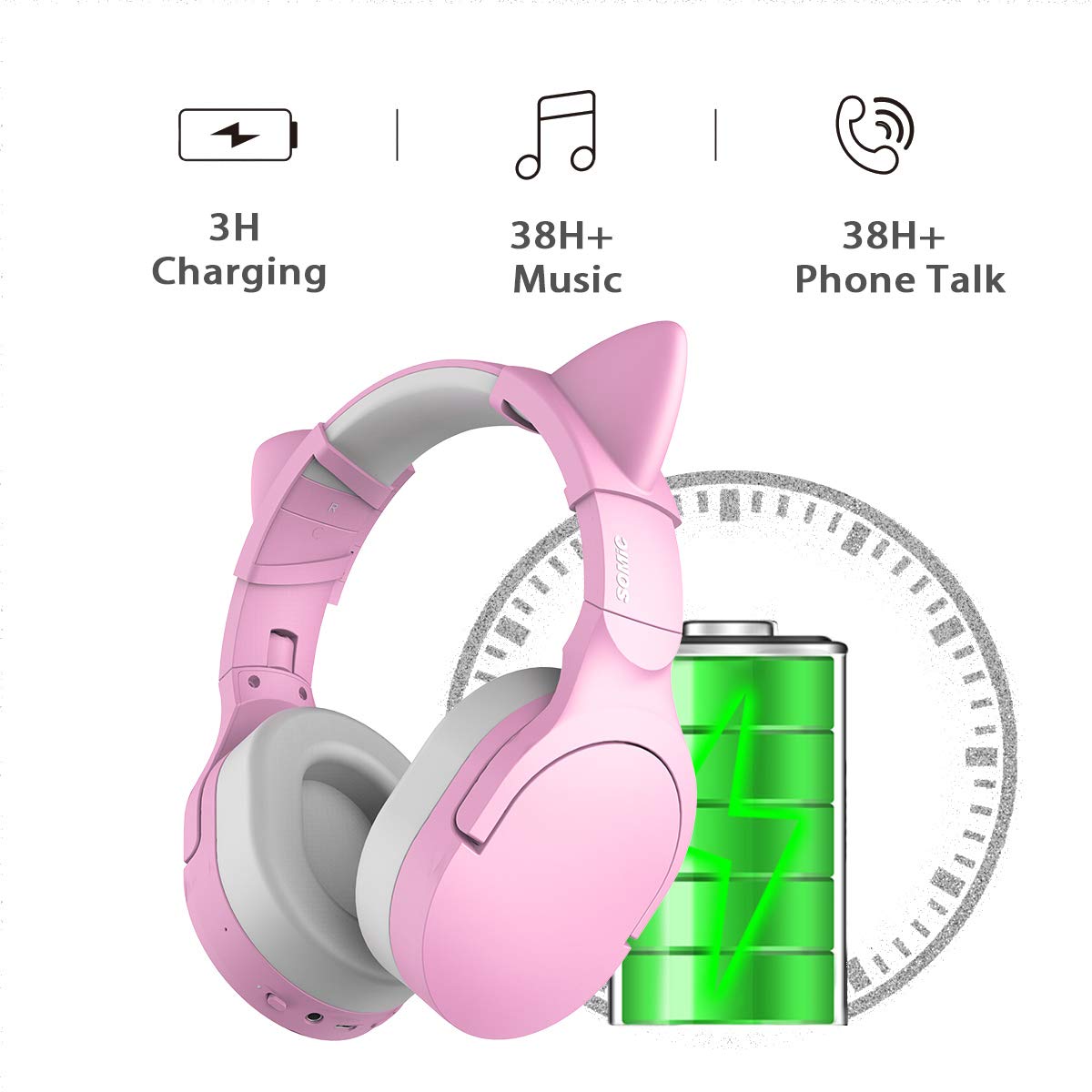 pink wireless bluetooth headphones